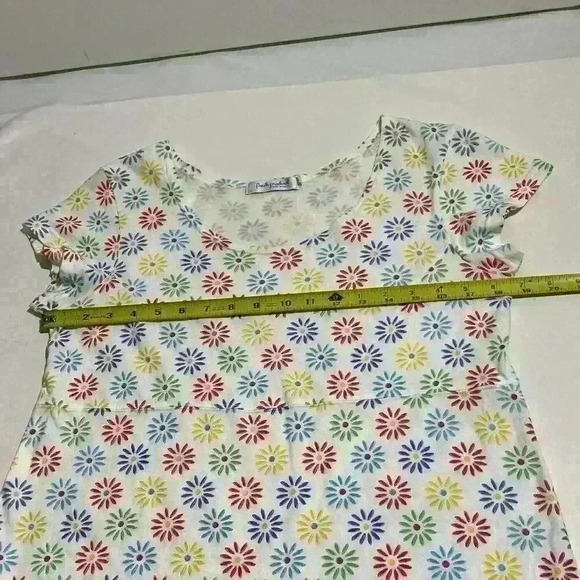 Vintage Fresh Produce Floral Scoop Neck Dress USA Cotton Mini Small Womens - Picture 6 of 11